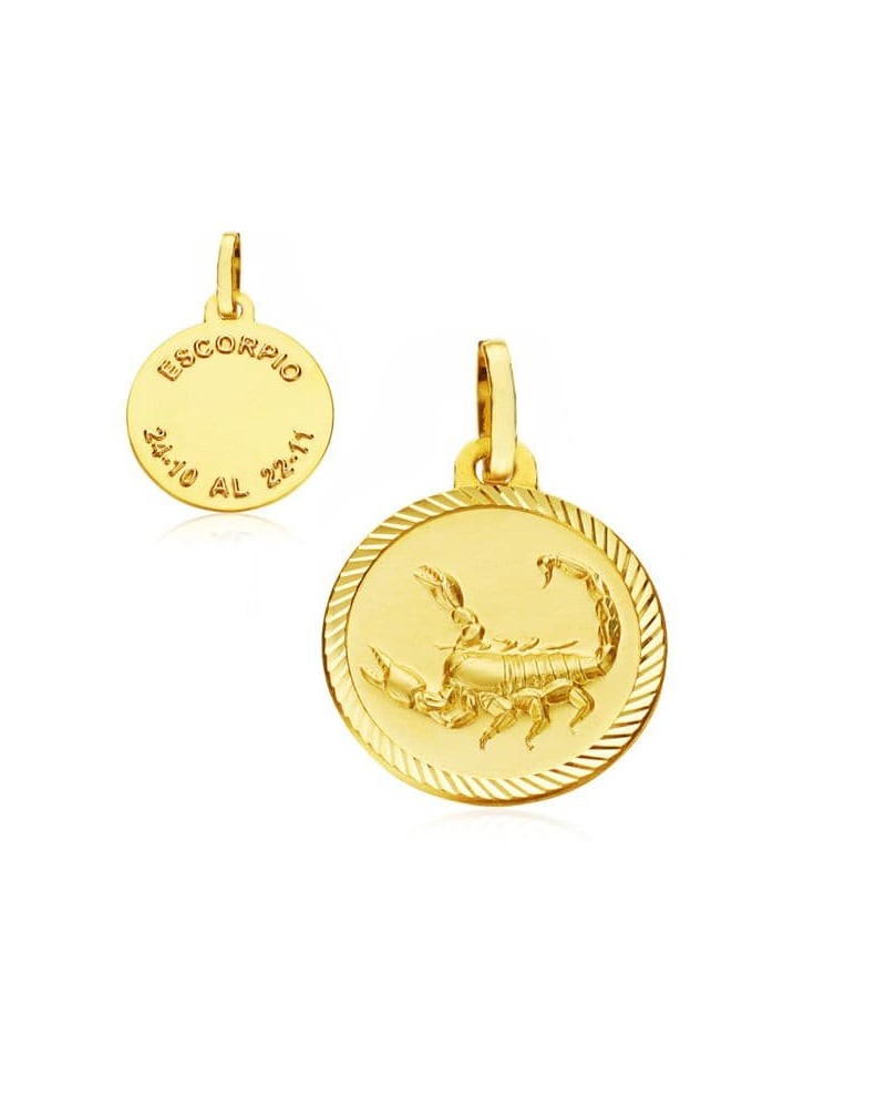 Colgante oro 9k horóscopo Escorpio disco 16mm