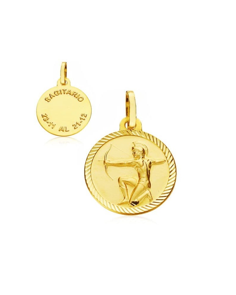 Colgante oro 9k horóscopo Sagitario disco 16mm