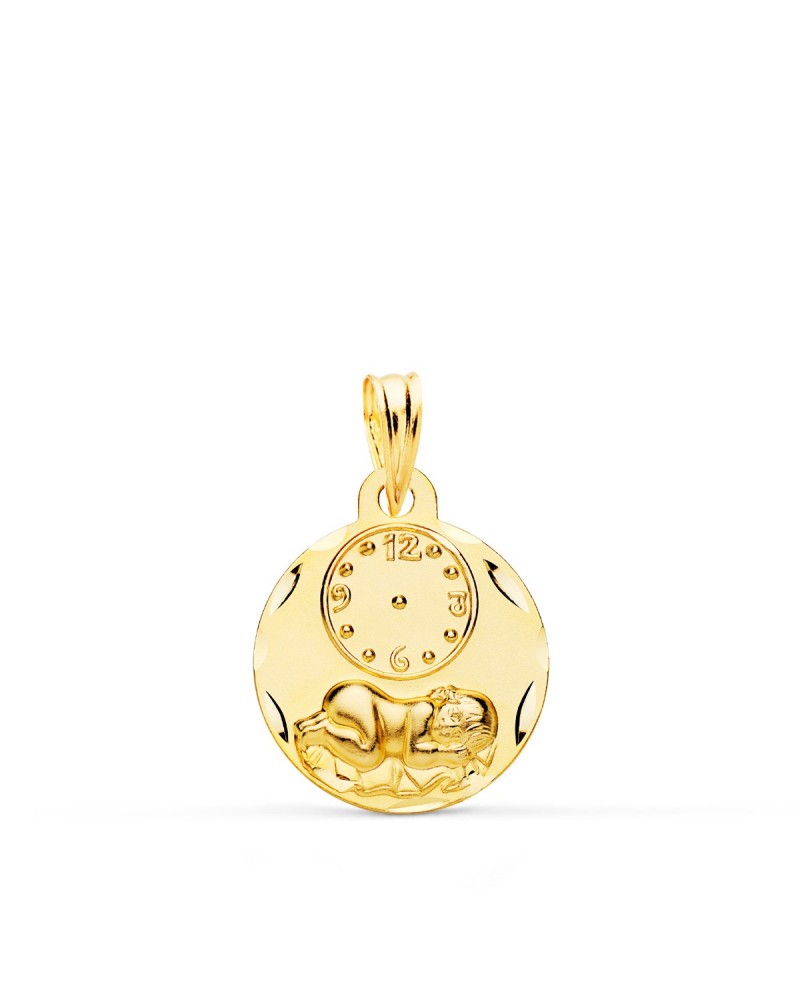 Medalla oro 9k Niño de la Hora reloj 15mm