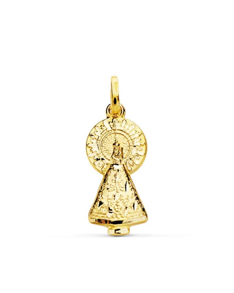 Medalla oro 9k Virgen del Pilar silueta 25x11 mm