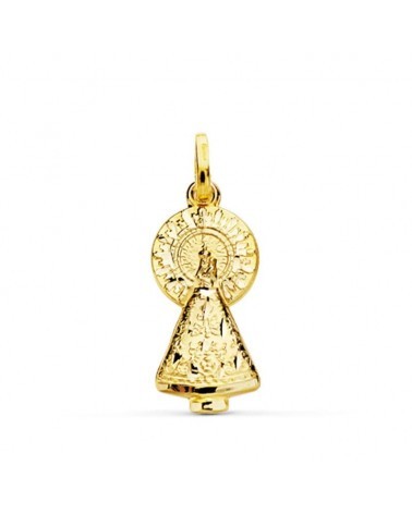 Medalla oro 9k Virgen del Pilar silueta 25x11 mm