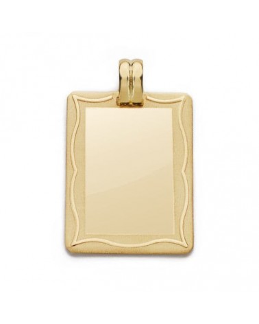 Chapa oro 9k pergamino grabable 28x20 mm
