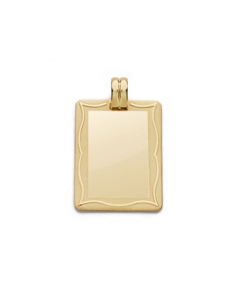 Chapa oro 9k pergamino grabable 28x20 mm