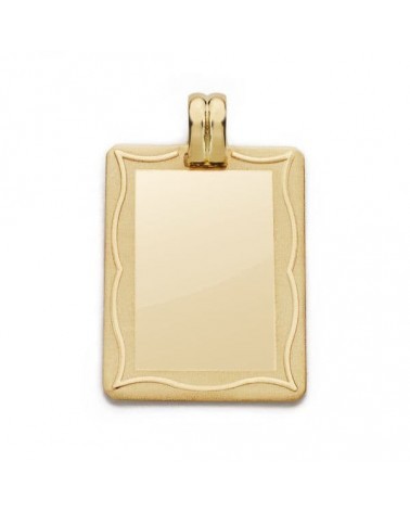 Chapa oro 9k pergamino grabable 28x20 mm