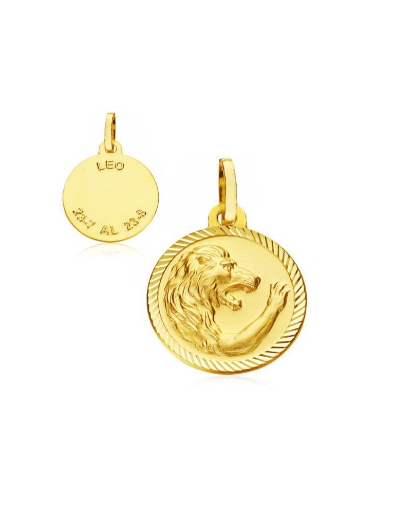 Medalla horóscopo oro 9k Leo disco 20mm