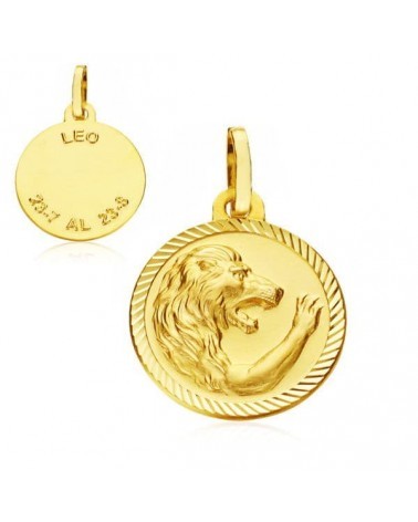 Medalla horóscopo oro 9k Leo disco 20mm