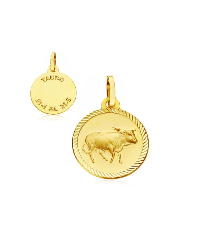 Medalla horóscopo Tauro oro 9k disco 20mm