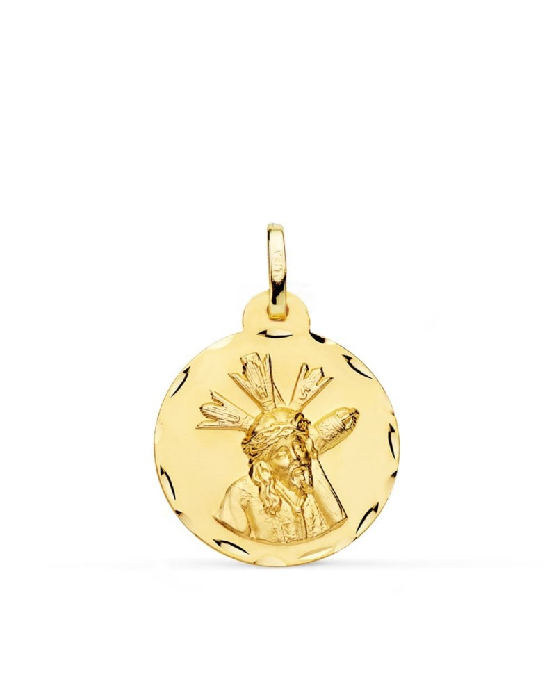 Medalla oro 9k Gran Poder tallada 20 mm