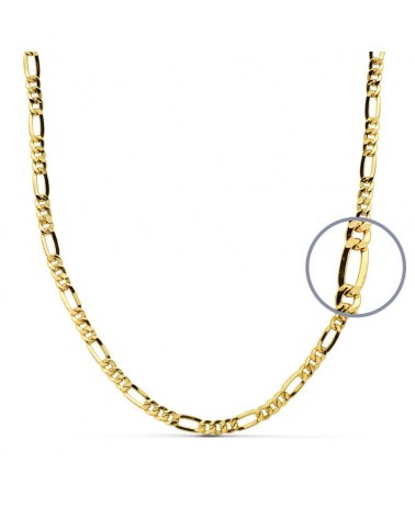 Cadena oro 9k amarillo eslabón figaro 60 cm