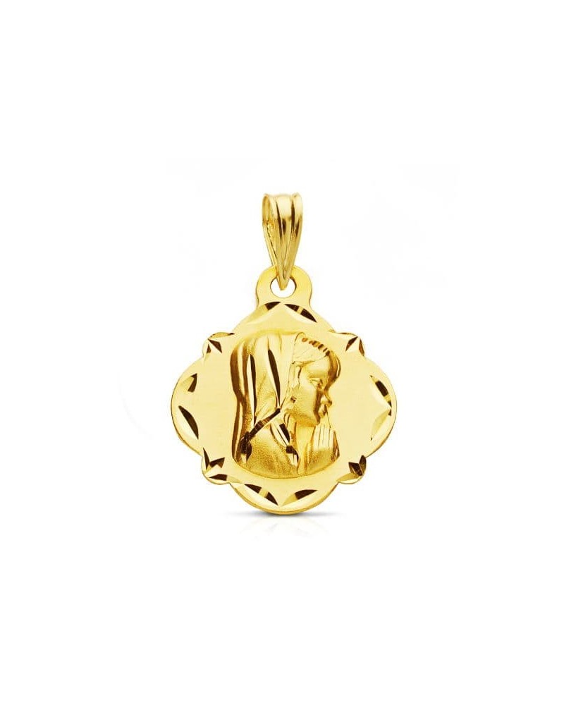 Medalla oro 9k amarillo Virgen niña 19x16 mm