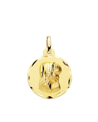 Medalla oro 9k Virgen Niña bisel 16mm