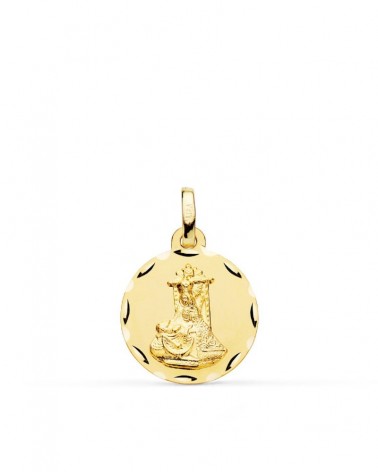 Medalla oro 9k Virgen Angustias tallada 16mm