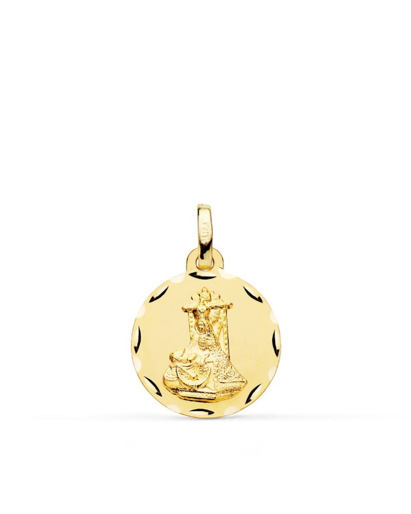 Medalla oro 9k Virgen Angustias tallada 16mm