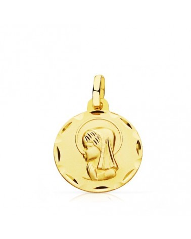 Medalla oro 9k Virgen niña 16 mm