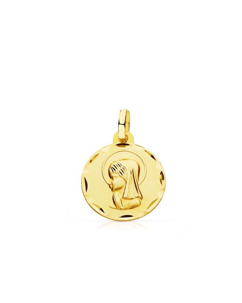 Medalla oro 9k Virgen niña 14mm