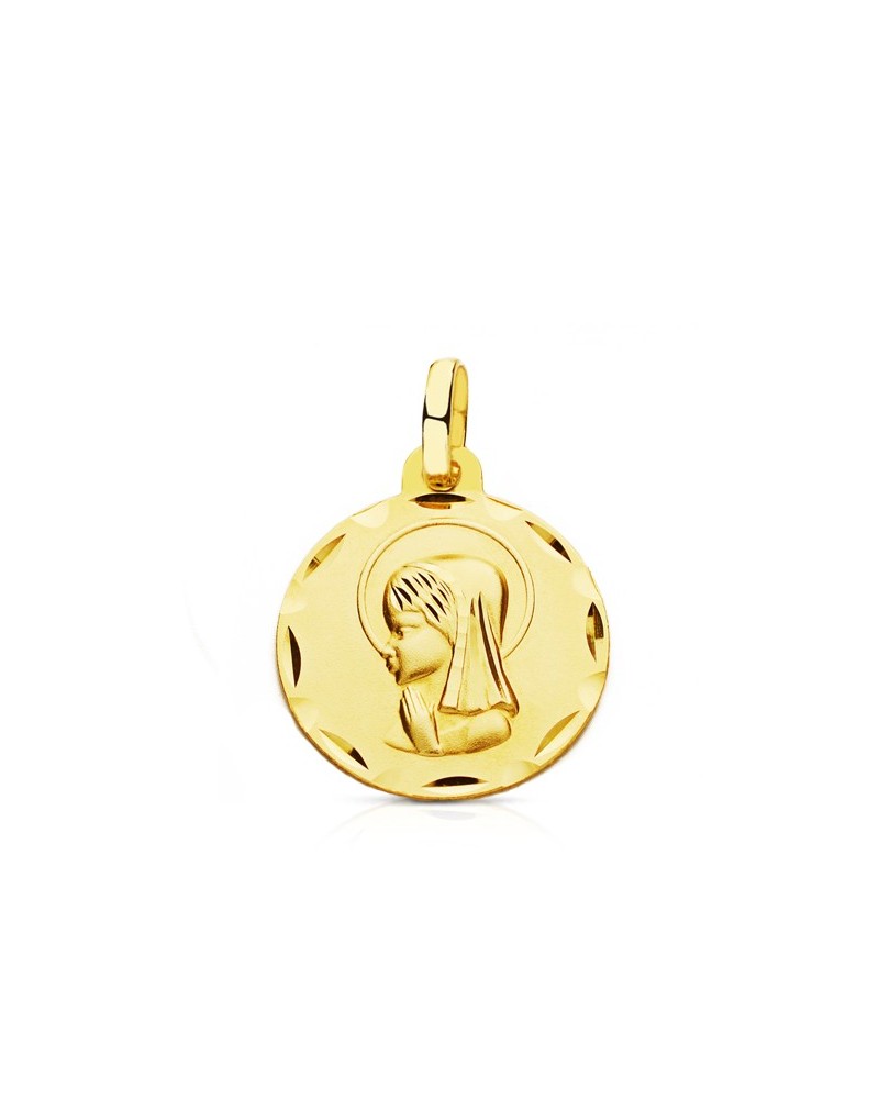 Medalla oro 9k Virgen niña 18mm