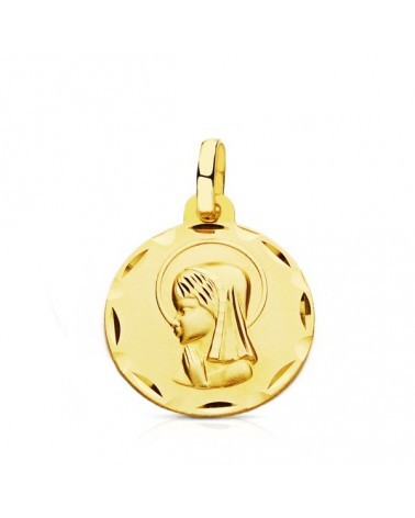 Medalla oro 9k Virgen niña 18mm