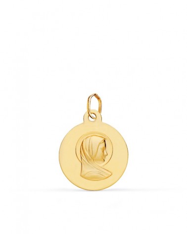 Medalla oro 9k Virgen María francesa 16mm
