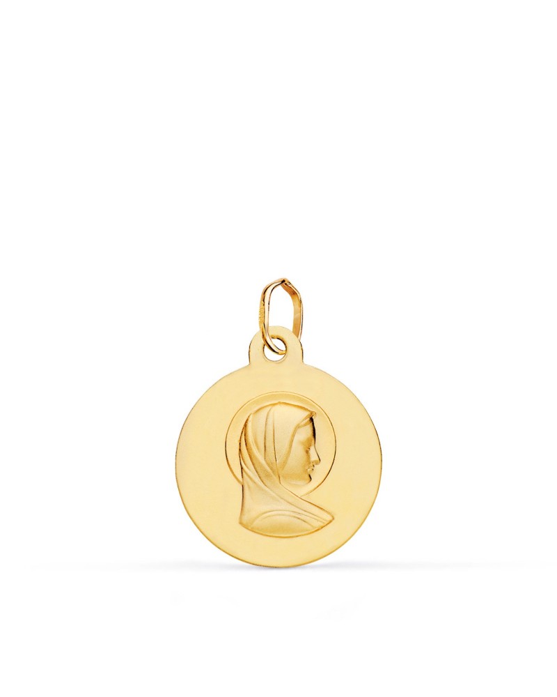 Medalla oro 9k Virgen María francesa 16mm
