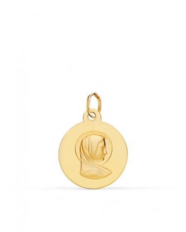 Medalla oro 9k Virgen María francesa 16mm