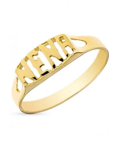 Sello oro 9k amarillo palabra NENA calada 4mm