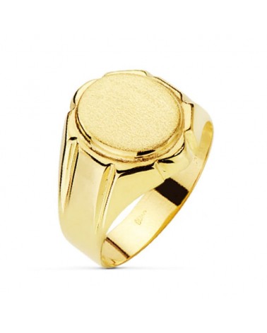 Sello oro 9k amarillo caballero zona grabado 12x10 mm