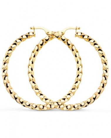 Aros oro 9k amarillo reliados 41x3 mm