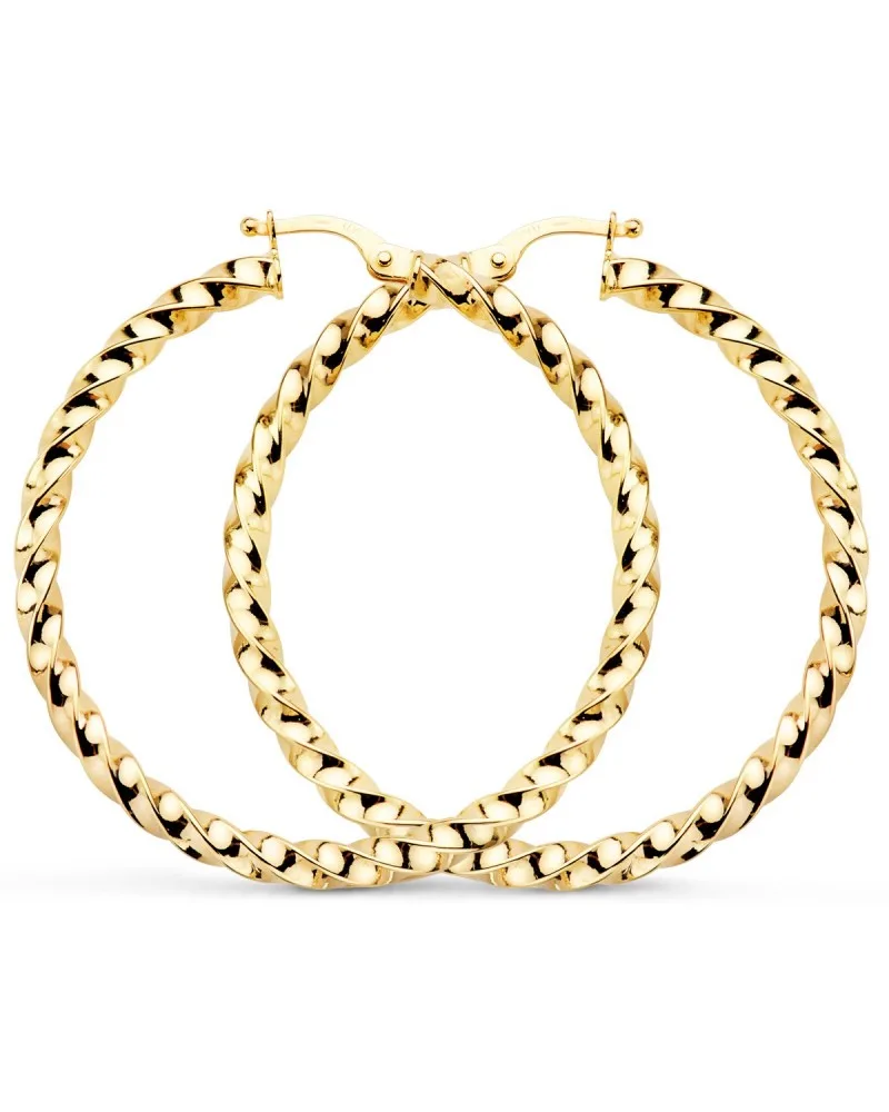 Aros oro 9k amarillo reliados 41x3 mm