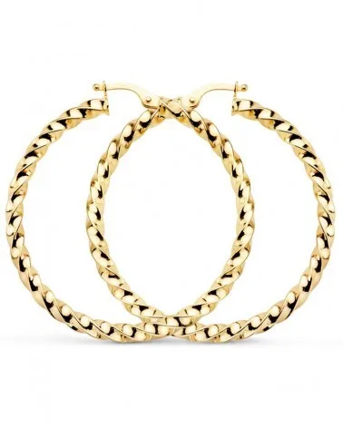 Aros oro 9k amarillo reliados 41x3 mm