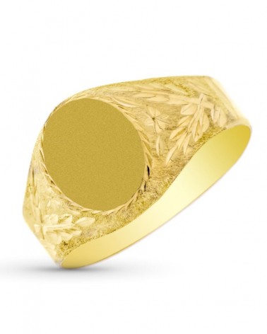 Sello oro 9k amarillo oval tallado 12x9,5mm