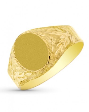 Sello oro 9k amarillo oval tallado 12x9,5mm