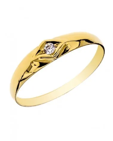 Anillo solitario oro 9k circonita bebé 3,5mm
