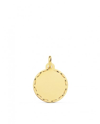 Pergamino oro 9k liso borde tallado 18mm