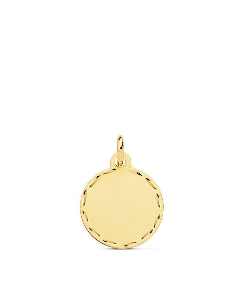 Pergamino oro 9k liso borde tallado 18mm