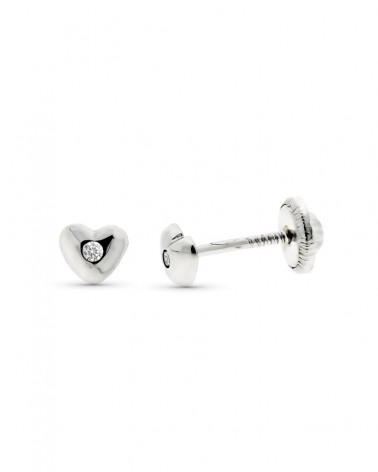 Pendientes oro 9k amarillo corazón diamante 4mm