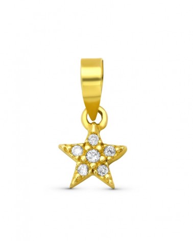 Colgante oro 9k estrella 6 diamantes