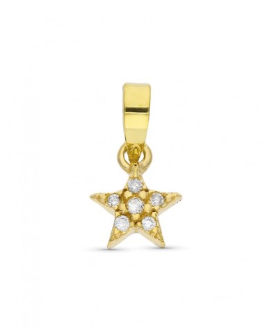 Colgante oro 9k estrella diamantes 6mm