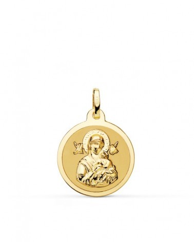 Medalla oro 9k Virgen Perpetuo Socorro 18mm