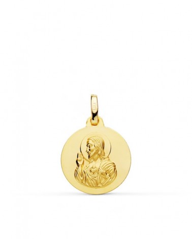 Medalla oro 9k Corazón de Jesús 16mm