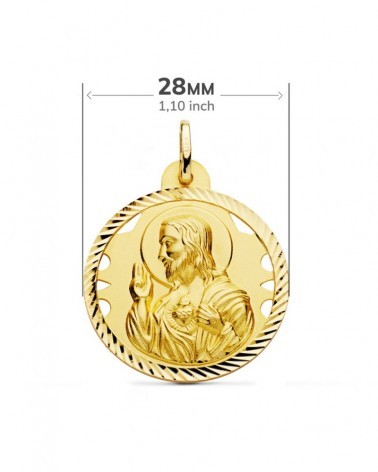Escapulario oro 9k Virgen del Carmen calado 28mm