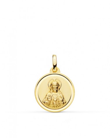 Medalla oro 9k Sagrado Corazón de Jesús 16 mm