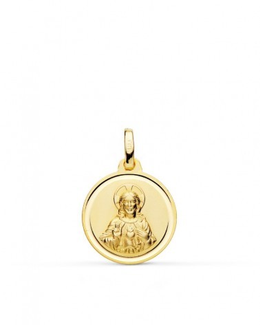 Medalla oro 9k Sagrado Corazón de Jesús 16 mm