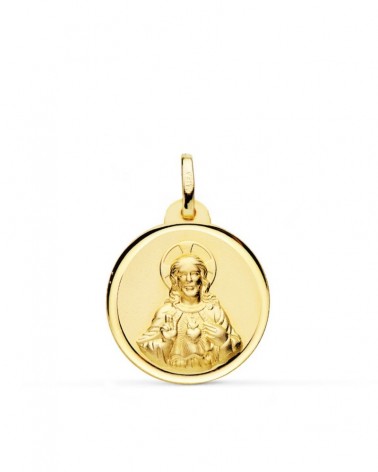 Medalla oro 9k Corazón de Jesús 20mm