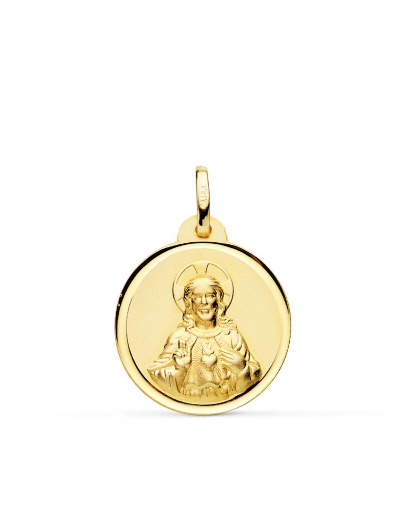 Medalla oro 9k Corazón de Jesús 20mm
