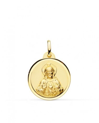 Medalla oro 9k Corazón de Jesús 20mm