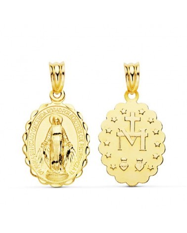 Medalla Virgen Milagrosa oro amarillo 9k 23x14mm
