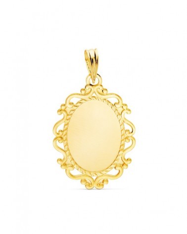 Medalla oro 9k Virgen Milagrosa cerco francés 23x16mm