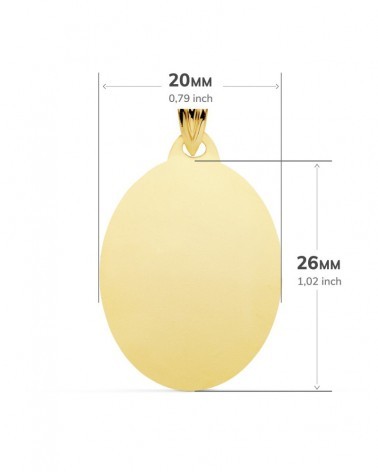 Pergamino oro 9k oval personalizable 26x20mm