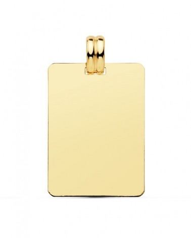 Chapa oro 9k amarillo lisa rectangular 28x20mm