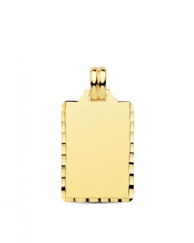Chapa oro 9k amarillo lisa rectangular 24x14mm